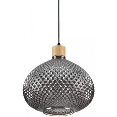 HAUSAL HL III Závěsné svítidlo, základna kov, difuzor sklo kouřová šedá, pro žárovku 1x60W, E27, 230V, IP20, tř.2, rozměry d=300mm, h=270mm, závěsný kabel l=2420mm lze zkrátit.