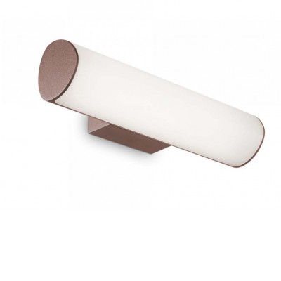 LINEA WALL Nástěnné venkovní svítidlo, základna hliník, povrch hnědá kávová, difuzor plast opál, LED 10,2W, neutrální 4000K, 702lm, 230V, IP44,  tř.1. rozměry 70x100x300mm