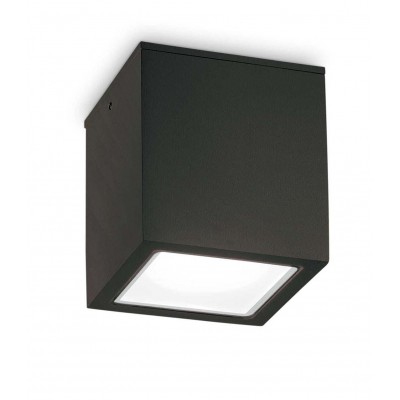 HOYA Venkovní stropní svítidlo, těleso hliník, povrch černá, difuzor sklo opál, pro žárovku 1x20W, GU10, 230V, IP54, tř.1, rozměry 90x90mm, h=95mm.