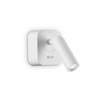 FAZO LED 3W Nástěnné bodové svítidlo, nast.směr svícení,  těleso kov, povrch bílá, krycí sklo čiré, LED 3,5W, 220lm, teplá 3000K, 230V, IP20, tř.1, rozměry 70x110x85mm