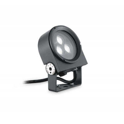 BARCO 8,5W IP65 Venkovní svítidlo, reflektor světlomet, nastavitelný směr svícení, těleso hliník, povrch černá antracit, LED 8,5W, 600lm, teplá 3000K, vyzař. úhel 30°, 230V, IP65, rozměry d=90mm, h=150mm.