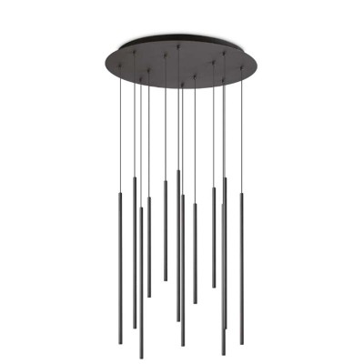 RACIO HL 19W Závěsné svítidlo, lustr, základna kov, povrch bílá/černá/mosaz, LED 19W, 2050lm, teplá 2700K/3000K, 230V, IP20, rozměry d=600mm, vč. závěs. kabelů l=1500mm, lze zkrátit.