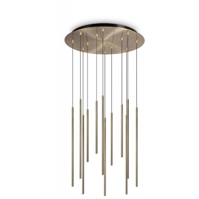 RACIO HL 19W Závěsné svítidlo, lustr, základna kov, povrch mosaz, LED 19W, 2050lm, teplá 3000K, 230V, IP20, rozměry d=600mm, vč. závěs. kabelů l=1500mm, lze zkrátit.