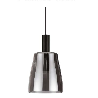 BAZ HL II 7W Závěsné svítidlo, základna kov, povrch černá, stínítko sklo kouřové, LED 7W, 550lm, teplá 3000K, 230V, IP20, tř.2, rozměry d=150mm, h=250mm, vč. závěs. kabelu l=2270mm, lze zkrátit.
