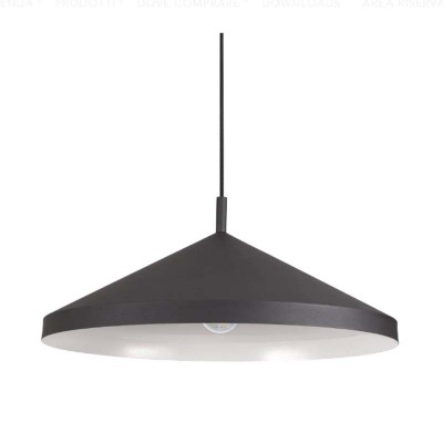 RELAXO 1x60W E27 Závěsné svítidlo, těleso kov, povrch černá, pro žárovku 1x60W, E27, 230V, IP20, tř.2, rozměry d=500mm, h=170mm, vč závěs kabelu l=2170mm, lze zkrátit.