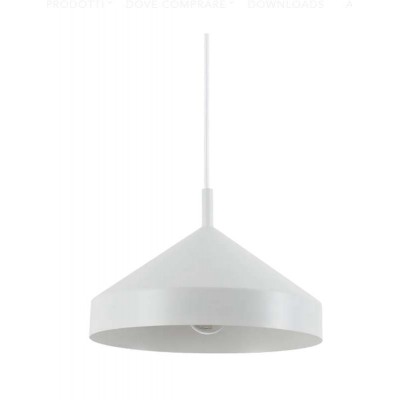 RELAXO 1x60W E27 Závěsné svítidlo, těleso kov, povrch bílá, pro žárovku 1x60W, E27, 230V, IP20, tř.2, rozměry d=300mm, h=150mm, vč závěs kabelu l=2150mm, lze zkrátit.