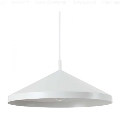 RELAXO 1x60W E27 Závěsné svítidlo, těleso kov, povrch bílá, pro žárovku 1x60W, E27, 230V, IP20, tř.2, rozměry d=500mm, h=170mm, vč závěs kabelu l=2170mm, lze zkrátit.