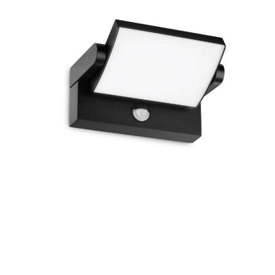 INFLIGO LED 21W IP54 PIR Nástěnné svítidlo, nastav. sklon, PIR senzor pohybu záběr 150°, dosah 8m, čas 3s-3min, soumrak, hliník, černá, LED 21W, 2300lm, teplá 3000K, 230V, IP54, tř.1, rozměry 212x100x165mm