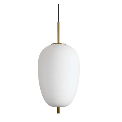 GRONEST HL III 20W Závěsné svítidlo, základna kov, povrch zlatá, stínítko sklo opál, LED 20W, 2050lm, teplá 3000K, 230V, IP20, tř.2, rozměry d=270mm, h=445mm, vč. závěs. kabelu l=2590mm, lze zkrátit.