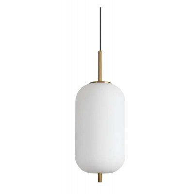GRONEST HL II 20W Závěsné svítidlo, základna kov, povrch zlatá, stínítko sklo opál, LED 20W, 2050lm, teplá 3000K, 230V, IP20, tř.2, rozměry d=220mm, h=595mm, vč. závěs. kabelu l=2590mm, lze zkrátit.