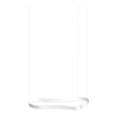 REMEDI 45W Závěsné svítidlo, lustr, základna kov černá, těleso kov povrch bílá, dif plast opál. LED 45W, 6350lm, teplá 3000K, 230V, IP20, tř.2, rozměry 1254x50x663mm, vč. závěs lanka l=2093mm, lze zkr.