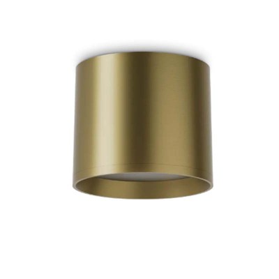 REMISI 10W Stropní, přisazené, svítidlo, těleso hliník, povrch mosaz, difuzor plast opál, LED 10W, 1100lm, teplá 3000K, 230V, IP20, rozměry d=100mm, h=86mm.