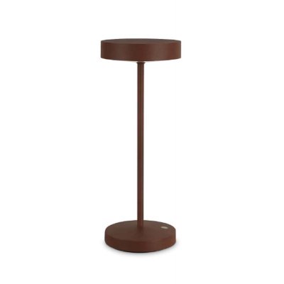 ULZED 2W, IP54 Stolní venkovní lampa, těleso hliník, povrch kávová, difuzor plast opál, LED 2W, 230lm, teplá 3000K, nabíjení USB-C, výdrž cca 4 hodiny, IP54, rozměry d=120mm, h=320mm.