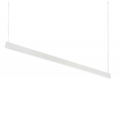 PUKO 35W UGR<19 Závěsné svítidlo, těleso hliník, povrch bílá, dif plast opál, LED 35W, 2900lm, teplá 3000K, vyzař. úhel 110°, 230V, IP20, tř.1, UGR<19, rozměry 1200x95x9mm, vč lankového závěsu l=1600mm lze zkrátit.