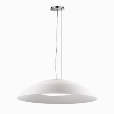 BANDA, 3x60W E27 Závěsné svítidlo, stropní krytka kov, povrch chrom, stínítko, horní sklo bílá, dolní sklo opál mat, pro žárovku 3x60W, E27, 230V, IP20, sklo d=740mm, h=290, vč lank závěsu l=1200mm, lze zkrát