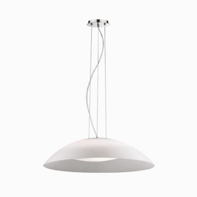 BANDA, 3x60W E27 Závěsné svítidlo, stropní krytka kov, povrch chrom, stínítko sklo, horní bílá, dolní sklo opál mat, nebo šedá, nebo hnědá, pro žárovku 3x60W, E27, 230V, IP20, rozměry dle typu svítida.