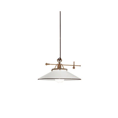 SETORA S9 Závěsné svítidlo, těleso kov, povrch mosaz antik, stínítko sklo, pro žárovku 1x77W, E27, A60, 230V, IP20, tř.1, d=495mm, h=135mm, závěs l=1600mm, závěs lze zkrátit