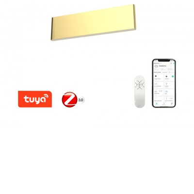 DEBITOR WL 8W, TUYA-Z Nástěnné svítidlo, zlatá, dif plast opál, LED 8W, 560lm, smart TUYA, Matter, Zigbee 3.0, dálk ovl. (souč) nebo mob. tel. CCT nast teplá 2700K-denní 6500K, stmív, 230V, 290x80x35mm, sv nahoru/
