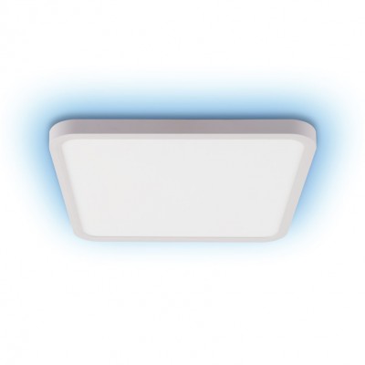 DELIRO SQ 50W, TUYA-W, RGB Stropní svítidlo, kov, bílá, dif plast opál, LED 50W, 3200lm, smart TUYA, WiFi, dálk ovl. Beacon (souč) nebo mob. tel. CCT nast teplá 2700K-denní 6500K, RGB, stmív 230V, 400x400x35mm