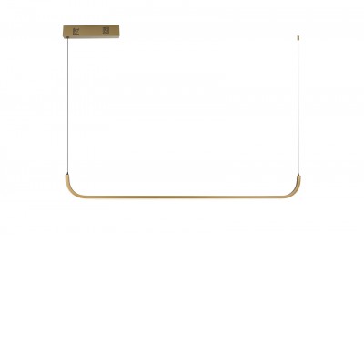 LED 26W Tuya ZigBee CCT Závěsné svítidlo, kov, zlatá, dif plast opál, LED 26W, 1820lm, smart TUYA, Zigbee 3.0, dálk ovl. (souč.) nebo tel. CCT nast teplota teplá 3000K-denní 6000K, stmív, 1200x20mm, vč. záv. lank l=1500mm.