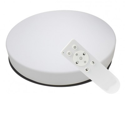 SINTE H 42W, 100W CCT Stropní svítidlo, kov bílá, difuzor plast opál, LED 100W, 6750lm, dálkovým ovladačem (součástí)  stmívatelné, nast teplota CCT teplá 2700K - denní 6000K, Ra80, 230V, IP20, rozměry d=600mm, h=130mm
