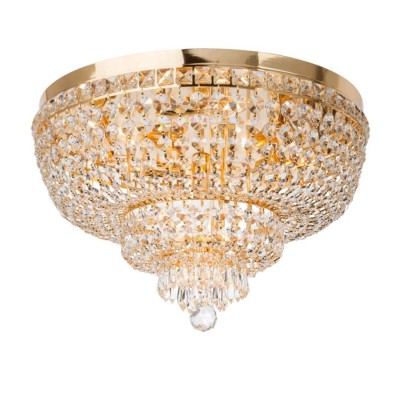 ADORA E14 Stropní svítidlo, těleso kov, povrch mosaz zlatá lesk s křišťálovými ověsy, pro žárovku 8x28W, E14, 230V, IP20, tř.1. rozměry d=610mm h=430mm