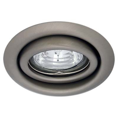 EFEKT 1BC Vestavné svítidlo kruhové výklopné +-15°, těleso kov, povrch chrom mat, 50W, GX5,3, 12V, d=95mm, symbol "F" montáž na hořlavý podklad max 35W