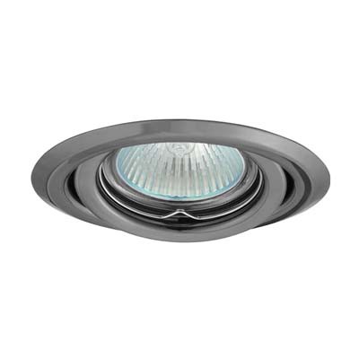 EFEKT 2BC Vestavné svítidlo kruhové výklopné +-15°, těleso kov, povrch chrom černý, 50W, GX5,3, 12V, d=95mm, symbol "F" montáž na hořlavý podklad max 35W