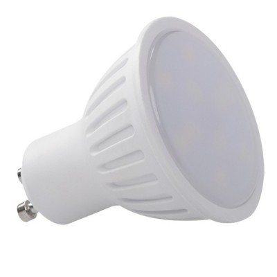 LED žárovka MAT 5W GU10 ES50 denní 5700K Světelný zdroj žárovka LED 5W, GU10 ES50, denní 5700K, 380lm/cca 19W žár, Ra80, vyzř úhel 65°, 230V, d=50mm, l=56mm, stř.život 2000h, 15000x zap/vyp