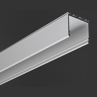 HF PŘISAZENÝ HLINÍKOVÝ profil pro LED pásek Přisazený/vestavný bezrámečkový profil, materiál hliník, povrch elox šedostříbrná, pro LED pásek šířky max w=24mm, rozměry l=1000mm, 26x24,5mm