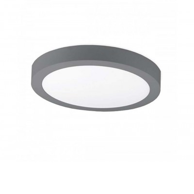 HOOP přisazené kruhové VÝPRODEJ Stropní přisazené LED svítidlo, těleso hliník, povrch šedá, difuzor plast opál, LED 24W, neutrální 4000K, 1872lm, 230V, 300mA, IP30, tř.2, rozměry d=300mm, h=35mm, trafo na kabelu