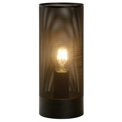 BELI Stolní dekorativní lampa, základna kov černá mat, difuzor kov černá mat, pro žárovku 1x60W, E27, 230W, IP20, tř.2. rozměry 120x120x300mm, vypínač na kabelu.