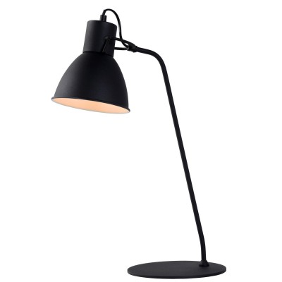 SHADI Stolní lampa, nastavitelný směr svícení +-30°, základna kov, těleso kov, černá, stínítko kov černá, pro žárovku 1x40W, E14, 230V, IP20, tř.2, rozměry: 150x400x500mm