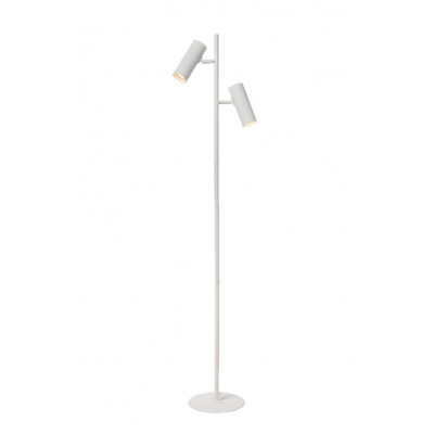 CLUBS Stojací lampa, těleso hliník, povrch bílá, pro žárovku 2x40W, GU10, 230V, IP20, tř.2, rozměry hlavice d=56mm, h=152mm, výška lampy h=1400mm, vypínač na kabelu.