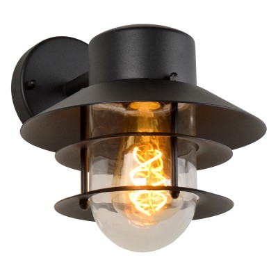 ODDER Nástěnné venkovní svítidlo, těleso kov, povrch černá, pro žárovku 1x60W, E27, 230V, IP44, rozměry 218x236x258mm.