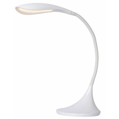 EMIL Stolní lampa, flexibilní rameno husí krk, nastavitelný směr svícení, těleso plast bílá, LED 1x4W, teplá 3000K, 480lm, 230V, IP20, rozměry 220x170x375mm,