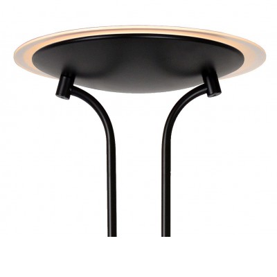 STENLOSE Stojací lampa, těleso kov, povrch černá, LED 20W, 1600lm, + 1x4W, 230lm, teplá 3000K, 230V, stmívatelné, IP20, tř.1, rozměry d=300mm, h=1800mm.