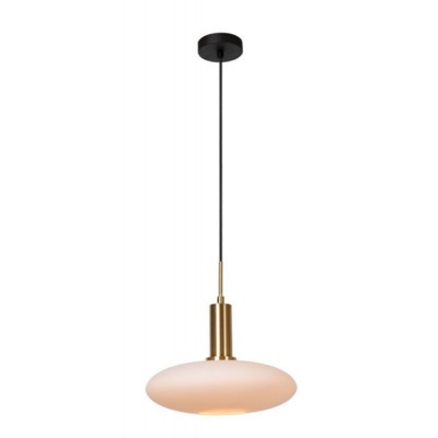 CORYDA HL I 1x60W, E27 Závěsné svítidlo, těleso kov, povrch černá a zlatá mat, difuzor sklo opál, pro žárovku 1x60W, E27, 230V, IP20, tř.1, rozměry d=300mm, vč závěs kabelu.