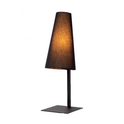 GREGORY Stolní lampa, těleso kov, povrch černá, stínítko textil černá, pro žárovku 1x60W, E27, 230V, IP20, tř.2, rozměry d=180mm, h=560mm, vypínač na kabelu.