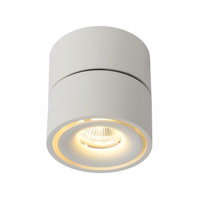 TRANBJERG Stropní přisazené bodové svítidlo, nastavitelný směr svícení, těleso kov, povrch bílá, LED 8W, 626,8lm, teplá 2700K, stmívatelné TRIAC, 230V, IP20, tř. 2, rozměry d=78mm, h=82mm.