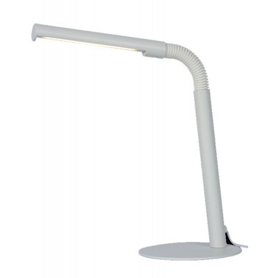 GILLY Stolní lampa, nastav. směr svícení, husí krk, těleso kov, povrch bílá, difuzor plast opál, LED 3W, teplá 2700K, 320lm, 230V, IP20, tř.3, rozměry základna d=140mm, h=490mm.