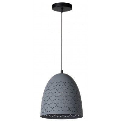 TONDER I Závěsné svítidlo, lustr, těleso kov, povrch šedá, pro žárovku 1x60W, E27, 230V, IP20, rozměry d=240mm, h=255mm, vč. závěs kabelu h=1820mm, lze zkrátit.