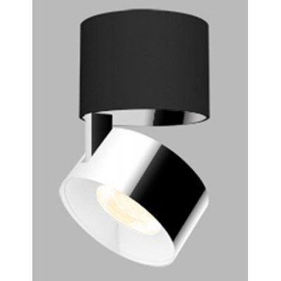 KLIP ON LED 11W Stropní přisazené bodové svítidlo, nastavitelný směr svícení, těleso hliník, povrch černá/chrom, LED 1x11W, 770lm, teplá 3000K, Ra80, stmív TRIAC, 230V, IP20, rozměry d=77mm, výška: 98,5mm