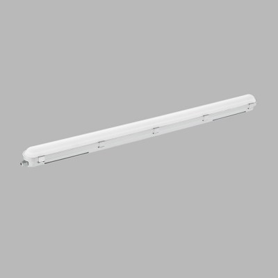 DUSTER II 120 Stropní prachotěsné svítidlo, těleso plast, povrch šedostříbrná, difuzor plast opál, LED 20-35W, 3150-5150lm, neutrální 4000K, stmív DALI/PUSH, 230V, IP66, rozměry 1220x85x88mm