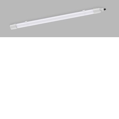 DOMIQ 40W IP66 Stropní přisazené prachotěsné svítidlo, koncové/průběžné svítidlo, těleso plast bílá, difuzor plast opál, LED 40W, přepín. CCT teplota teplá 3000K-denní 5700K, Ra80, IK08, 230V, IP66, rozměry 1200x57x70mm.