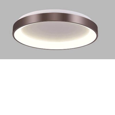 BELLA SLIM Stropní svítidlo, těleso hliník, povrch kávová, difuzor plast opál, LED 38W, 2660lm, TW Tunnable white CCT teplá 3000K, neutrální 4000K, stmív. ZigBee, 230V, IP20, rozměry d=480mm, h=60mm.