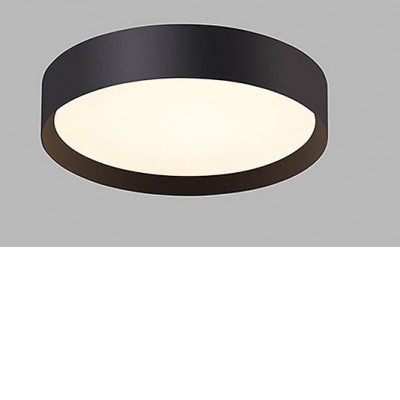 LUBINES CR Stropní přisazené svítidlo, těleso hliník, povrch černá, difuzor plast opál, LED 30W, 2010lm, TW nast teplota CCT teplá 3000K, neutrální 4000K, stmív DALI/PUSH, 230V, IP20, rozměry d=400mm, h=90mm