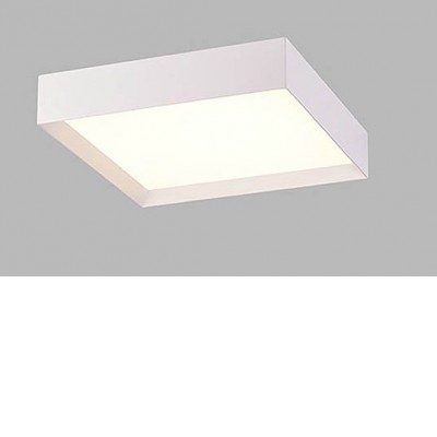 MILO 40, W Stropní svítidlo, těleso hliník, povrch bílá, difuzor plast opál, LED 30W, 2010lm, TW Tunnable white CCT teplá 3000K, neutrální 4000K, stmív DALI/PUSH, 230V, IP20, rozměry 400x400x90mm