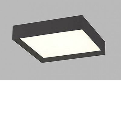 HLOHOW C Stropní svítidlo, těleso hliník, povrch černá, difuzor plast opál, LED 30W, 2010lm, TW Tunnable white CCT teplá 3000K, neutrální 4000K, stmív DALI/PUSH, 230V, IP20, rozměry 400x400x90mm