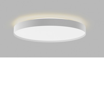 TOMAN 55+10W Zigbee Stropní svítidlo, hliník, bílá, dif plast opál, LED 55W+10W, 4875lm, Zigbee stmívání, nast. teplota CCT 3000K- 4000K, Ra90, 230V, IP20, d=600mm, h=85mm, svítí nahoru/dolů